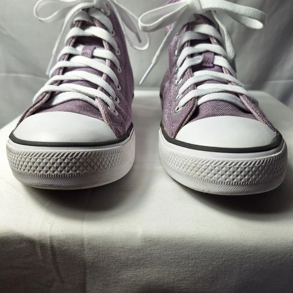 CONVERSE Chuck Taylor All Star Disco Glitter Hi-Top Sneaker Youth Sz 3 Purple
